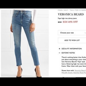 Veronica Beard Faye 10.75inches high Rise SZ24